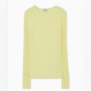 NWT COS| Women's Yellow Long Sleeved Rib -Knit Top -Size S